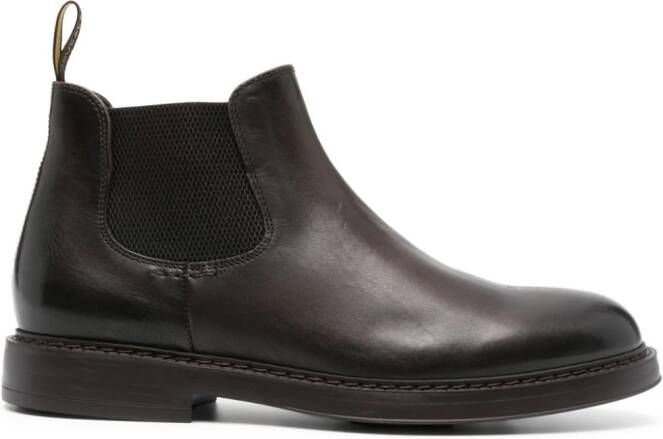 Doucal's round-toe leather boots Brown