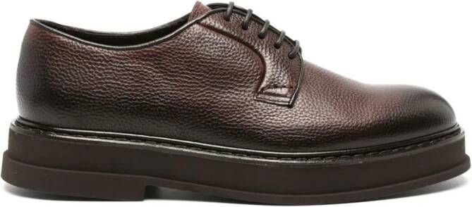 Doucal's round-toe leather derby shoes Brown