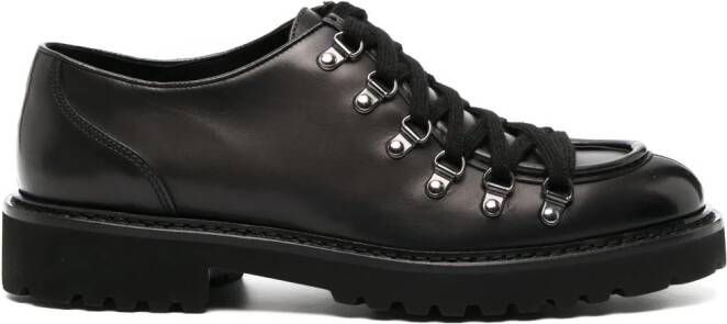 Doucal's round-toe leather lace-up shoes Black