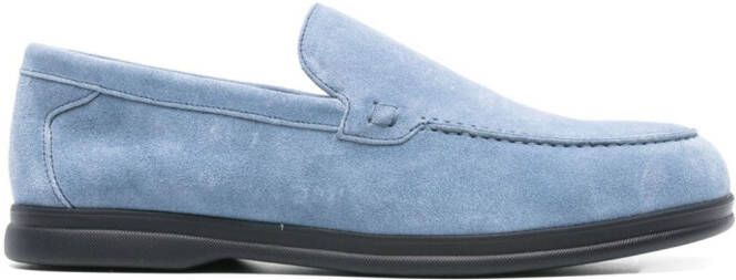 Doucal's round-toe suede loafers Blue