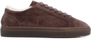 Doucal's shearling-lined suede sneakers Brown