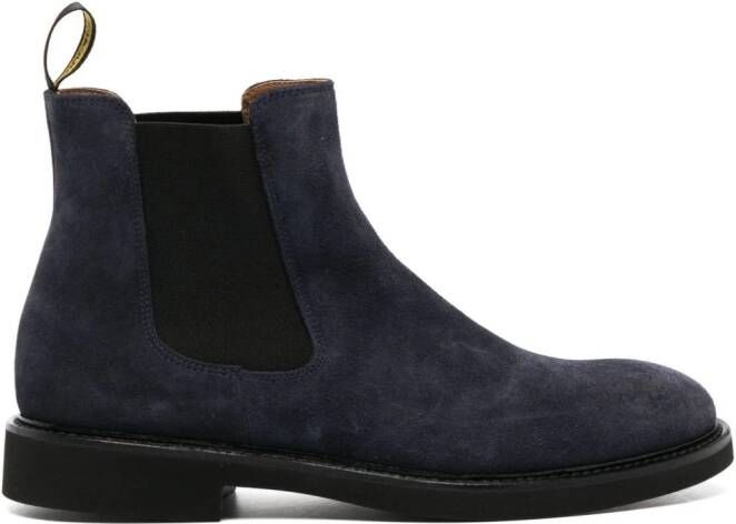 Doucal's almond-toe suede Chelsea boots Blue
