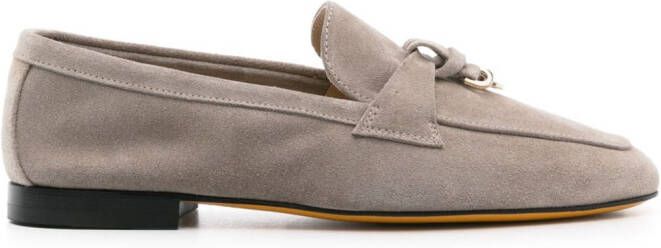 Doucal's strap-detailing suede loafers Neutrals
