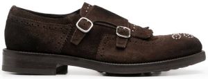 Doucal's studded double-monk strap shoes Brown