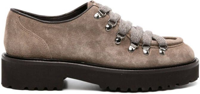 Doucal's suede lace-up shoes Brown