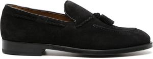Doucal's tassel-detail calf-suede loafers Black