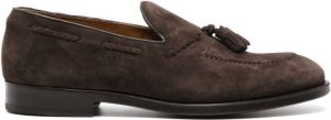 Doucal's tassel-detail calf-suede loafers Brown