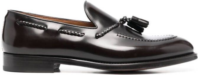 Doucal's tassel-detail leather loafers Brown