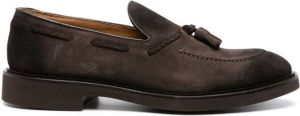 Doucal's tassel detail suede loafers Brown