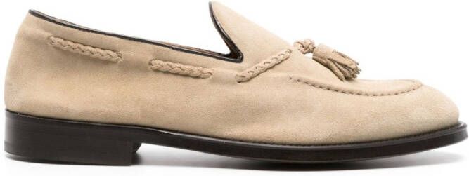 Doucal's tassel-detail suede loafers Neutrals