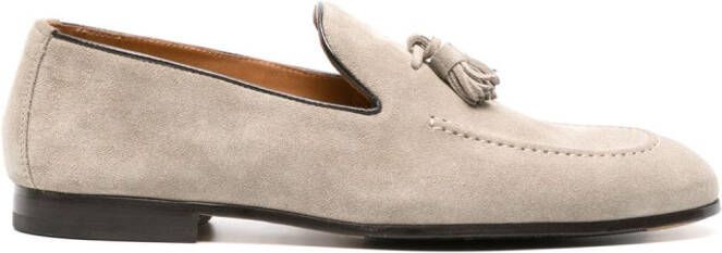 Doucal's tassel-detail suede loafers Neutrals