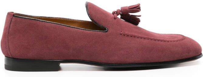 Doucal's tassel-detail suede loafers Red
