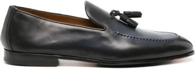 Doucal's tassel-detailed leather loafers Blue