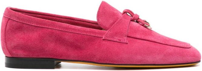 Doucal's tassel-detailed suede loafers Pink