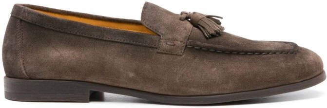 Doucal's tassel-embellished suede loafers Brown