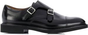 Doucal's tonal toecap monk shoes Black