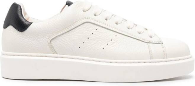 Doucal's tumbled leather sneakers White