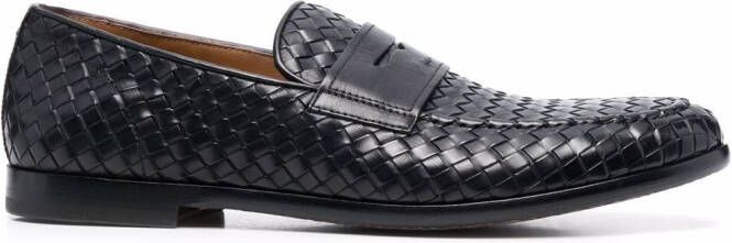 Doucal's woven leather loafers Blue