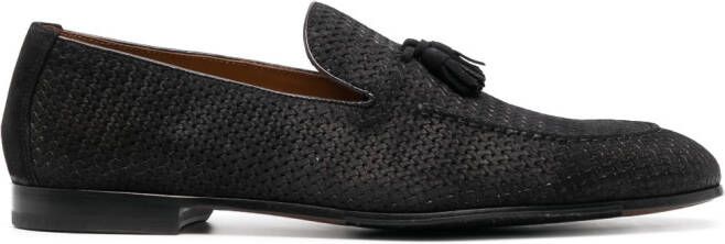 Doucal's woven-leather tassel loafers Blue
