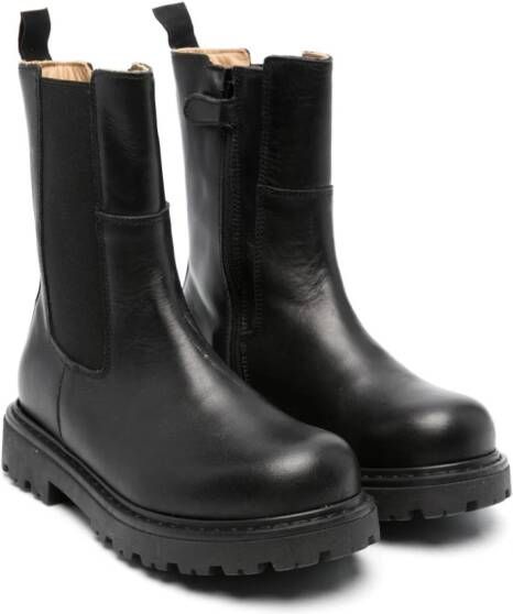 Douuod Kids Black Beatles leather boots