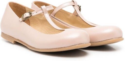 Douuod Kids buckle leather ballerina flats Neutrals