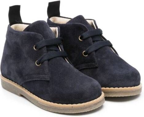 Douuod Kids lace-up suede boots Blue