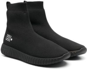 Douuod Kids side logo-print high-top sneakers Black