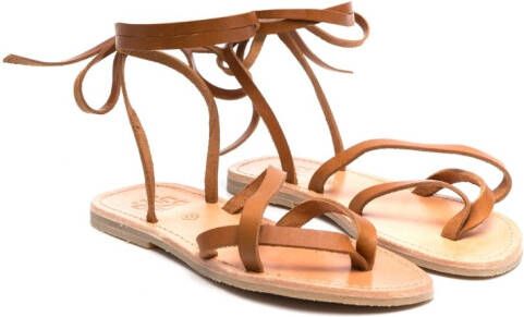 Douuod Kids strap detailed sandals Brown