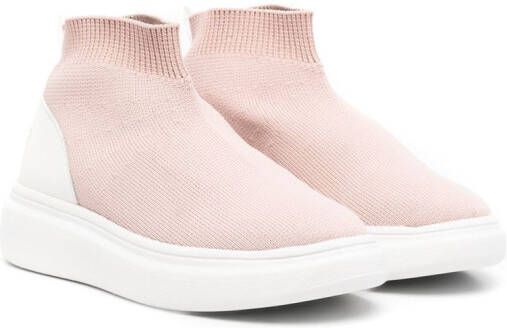 Douuod Kids woven slip-on sneaker boots Pink