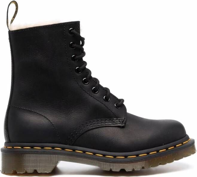 Dr. Martens 1460 Serena faux shearling-lined ankle boots Black