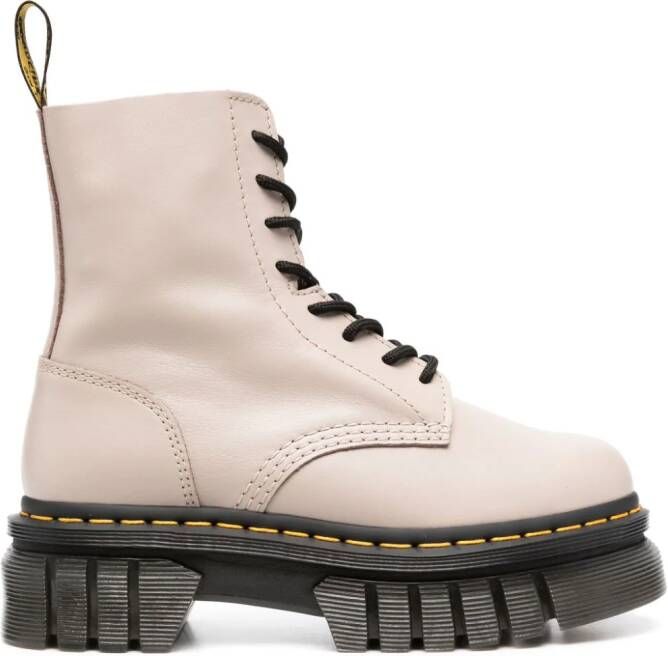 Dr. Martens Audrick 8-Eyeye Lux leather ankle boots Neutrals