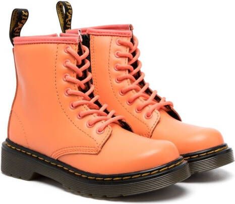 Dr. Martens Kids 1460 leather lace-up boots Orange