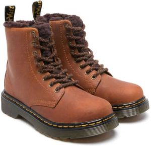 Dr. Martens Kids 1460 Serena leather ankle boots Brown