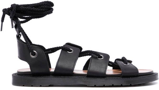 Dr. Martens lace-up gladiator sandals Black