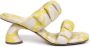DRIES VAN NOTEN 65mm abstract-print leather mules Yellow - Thumbnail 1