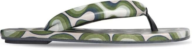 DRIES VAN NOTEN abstract-print leather sandals Green