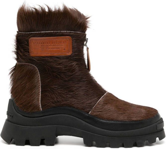 Dsquared2 35mm zip-front chunky boots Brown