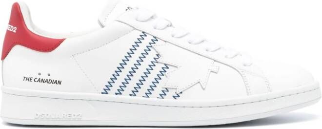 Dsquared2 Boxer contrast-stitch leather sneakers White