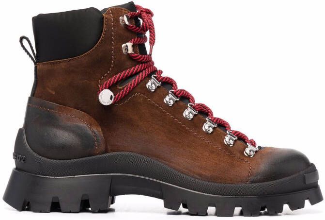Dsquared2 chunky lace-up leather boots Brown