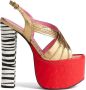 DSQUARED2 colour-block platform sandals Gold - Thumbnail 1