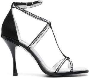 Dsquared2 crystal-embellished square-toe sandals Black