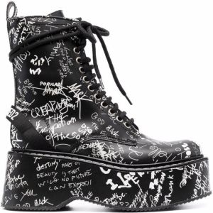 Dsquared2 graphic-print lace-up boots Black