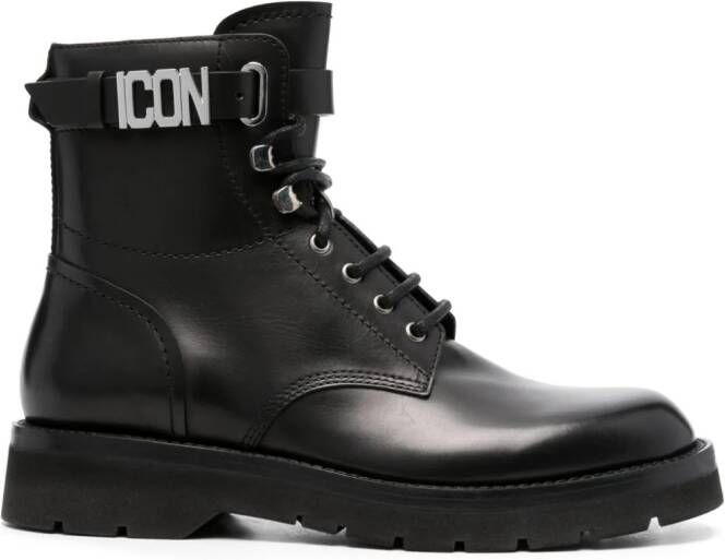 Dsquared2 Icon leather combat boots Black