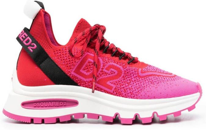 Dsquared2 intarsia-knit low-top sneakers Pink