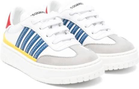 Dsquared2 Kids colour-block panelled leather sneakers White
