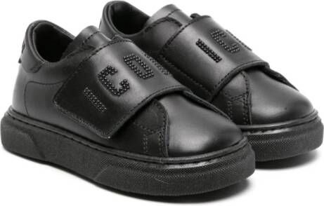 Dsquared2 Kids Icon-embellished leather sneakers Black