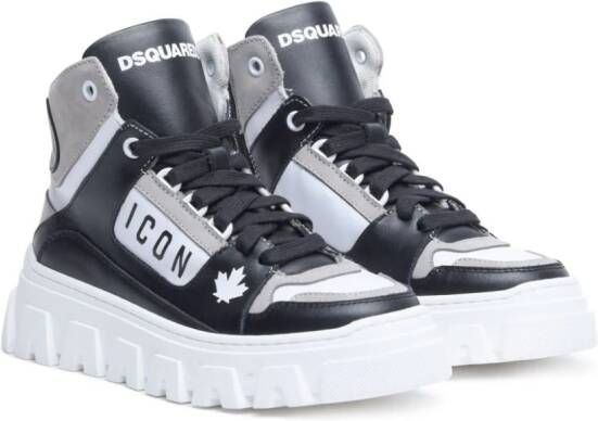 Dsquared2 Kids Icon panelled flatform sneakers Black