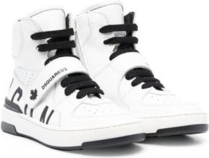 Dsquared2 Kids Icon touch-strap high-top sneakers White
