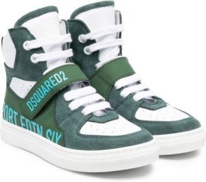 Dsquared2 Kids leather panelled high-top sneakers Green