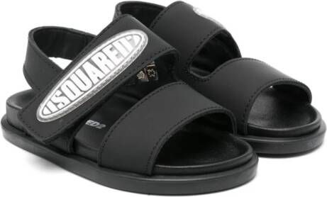 Dsquared2 Kids logo-appliqué leather sandals Black